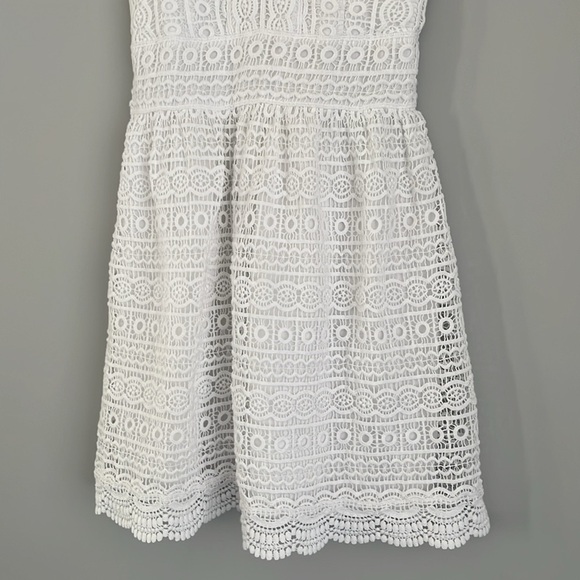 Abercrombie and Fitch White Lace Skater Dress with Spaghetti Straps small - Picture 3 of 6